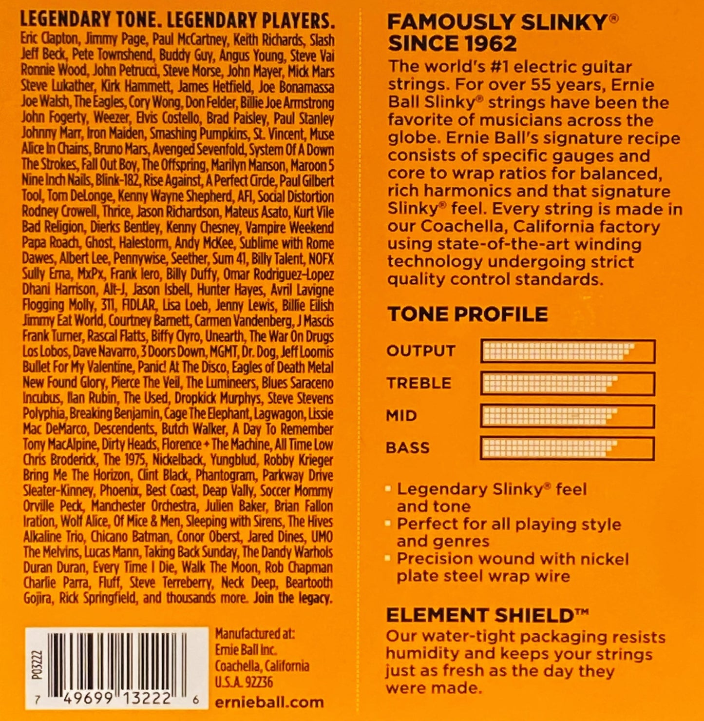 Ernie Ball Hybrid Slinky 9-46 Electric Guitar String Set 3 Pack