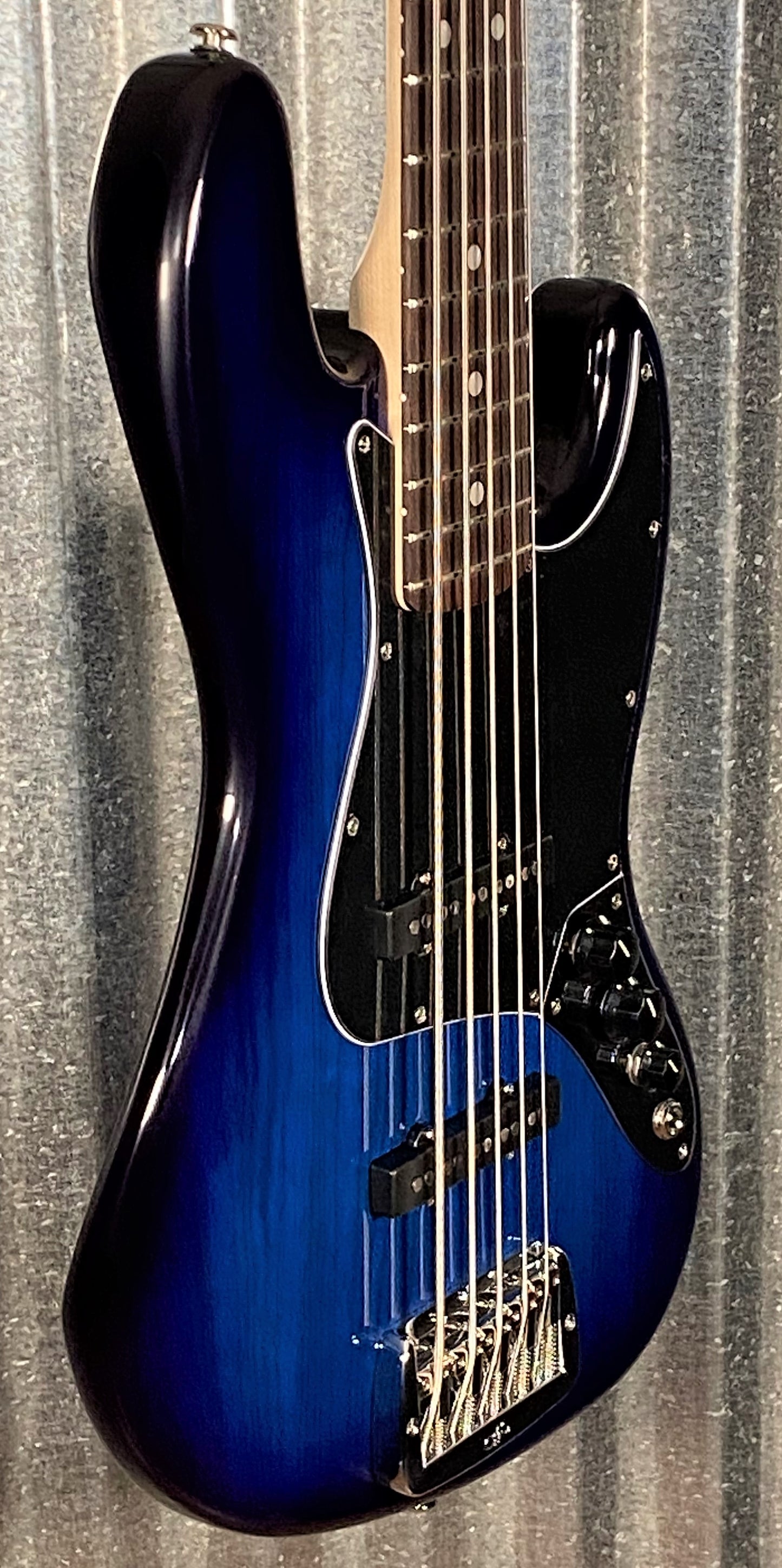 G&L USA JB-5 Blueburst 5 String Jazz Bass Rosewood Satin Neck & Case #2246