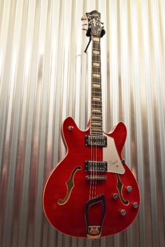 Hagstrom Super VIking SUVIK-WCT Wild Cherry Flame Top Semi-Hollow Guitar #337