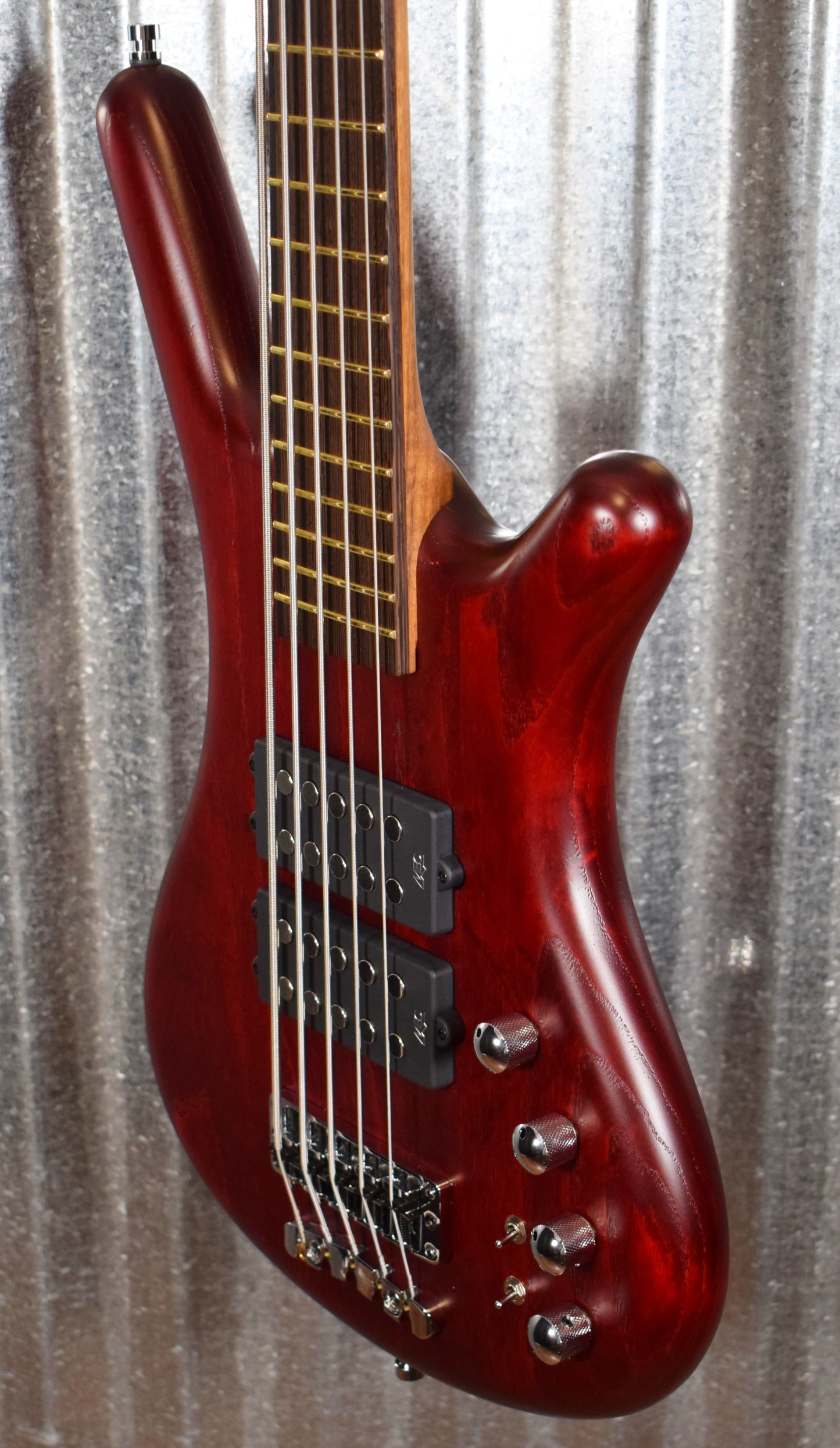 Warwick German Pro Series Corvette $$ 5 String Active Bass Burgundy & Bag #7421