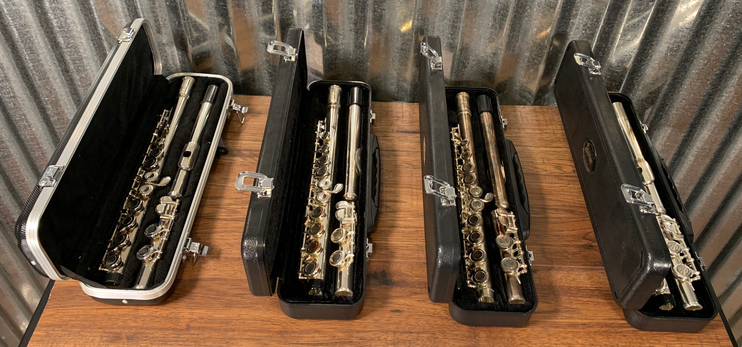 Lauren LFL100 Student Flute & Case Bundle 4 Pack Used