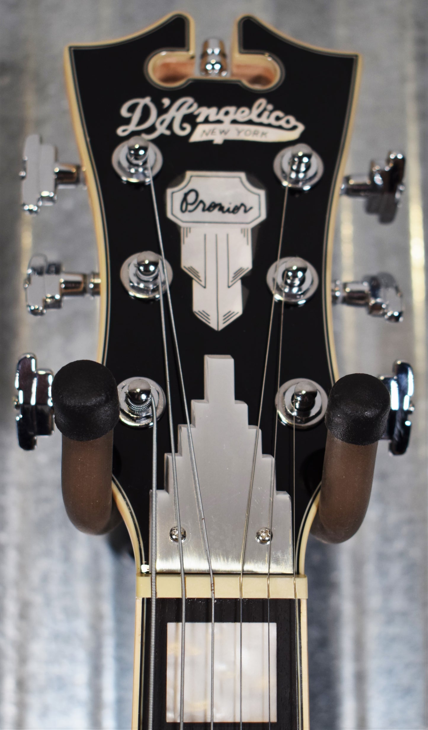 D'Angelico Premier Bedford SH Offset Semi Hollow Black Flake Guitar & Bag #1555