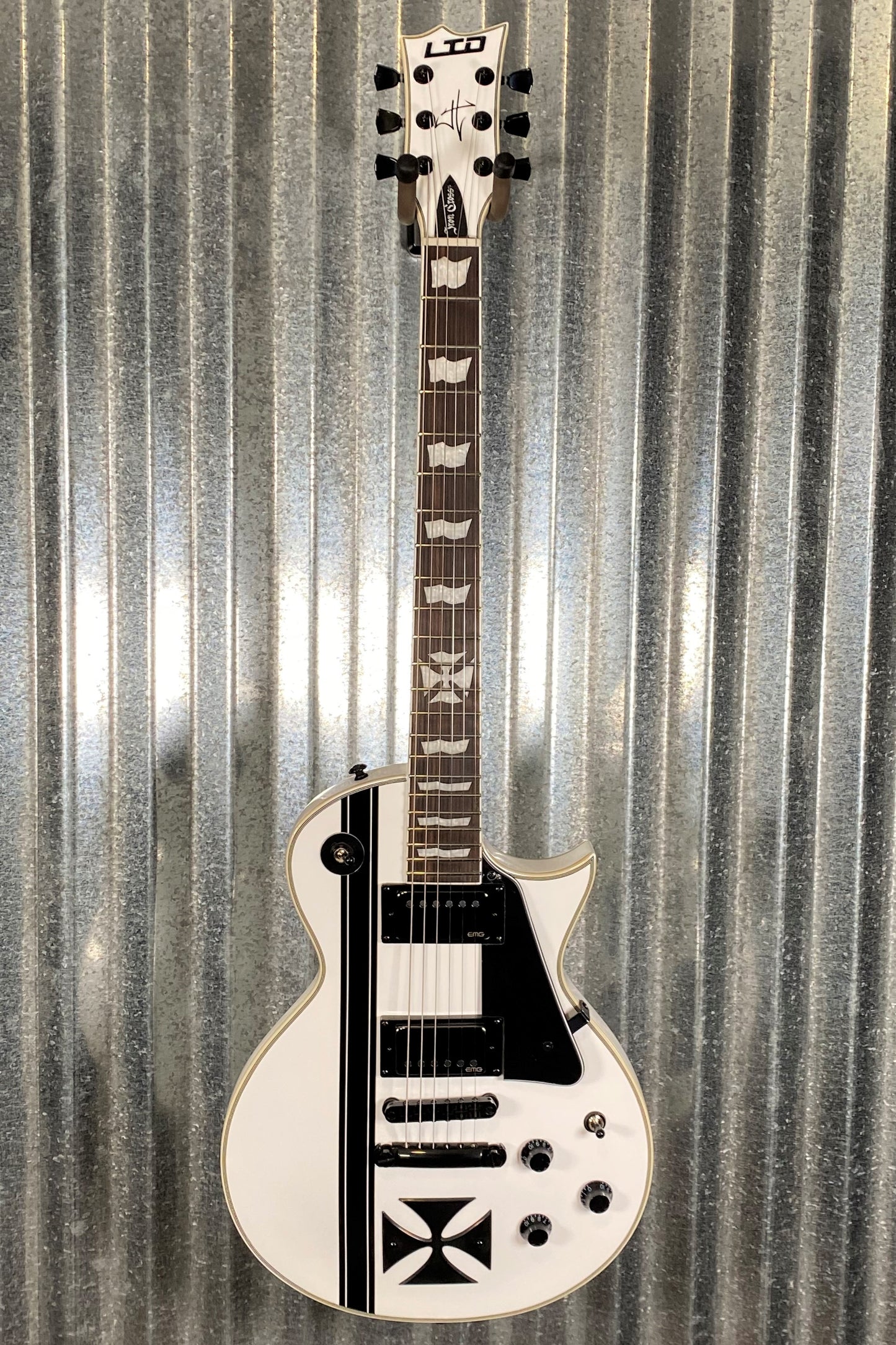 ESP LTD Iron Cross James Hetfield Snow White Guitar & Case LIRONCROSSSW #0388 Used