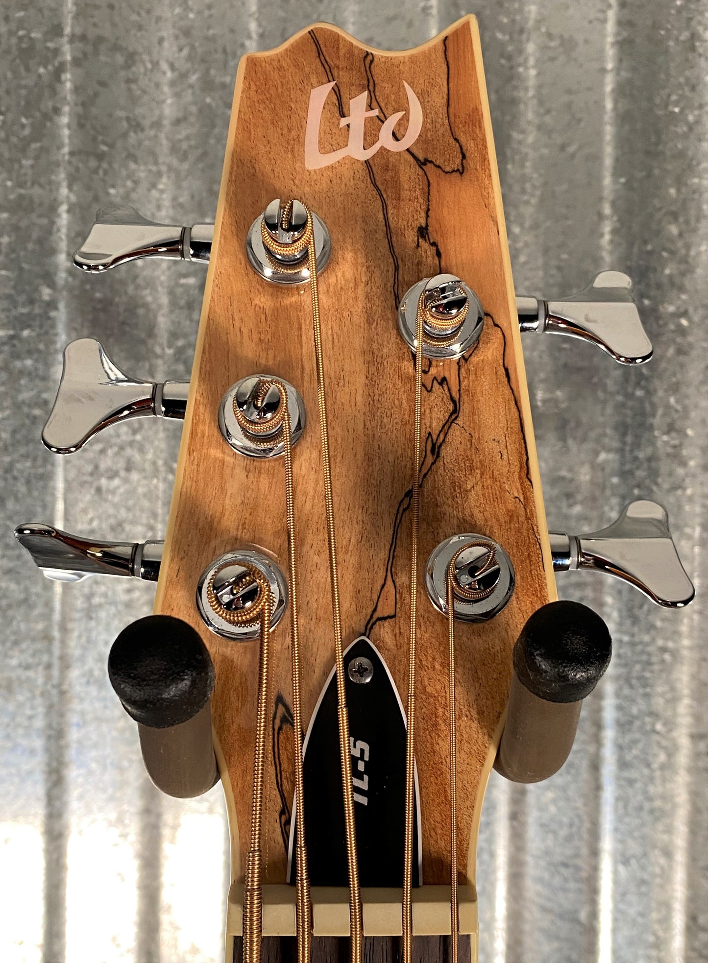 ESP LTD TL-5 Spalted Maple Thinline 5 String Acoustic Electric Bass LTL5SMNAT #0942