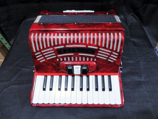 Hohner Hohnica 1304 Red Pearl Beginner 26 Key 48 Bass Accordion Case For Parts 2