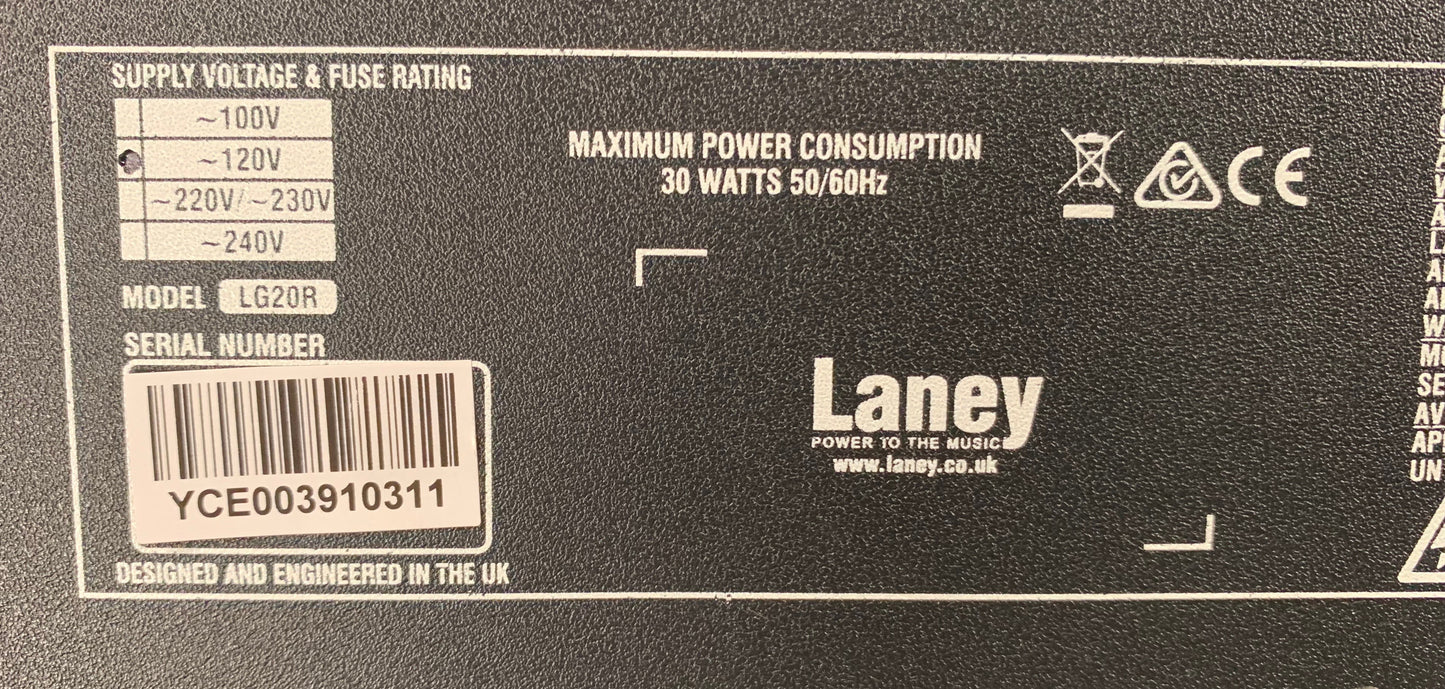 Laney LG20R 8" 20 Watt Reverb Guitar Amplifier Combo