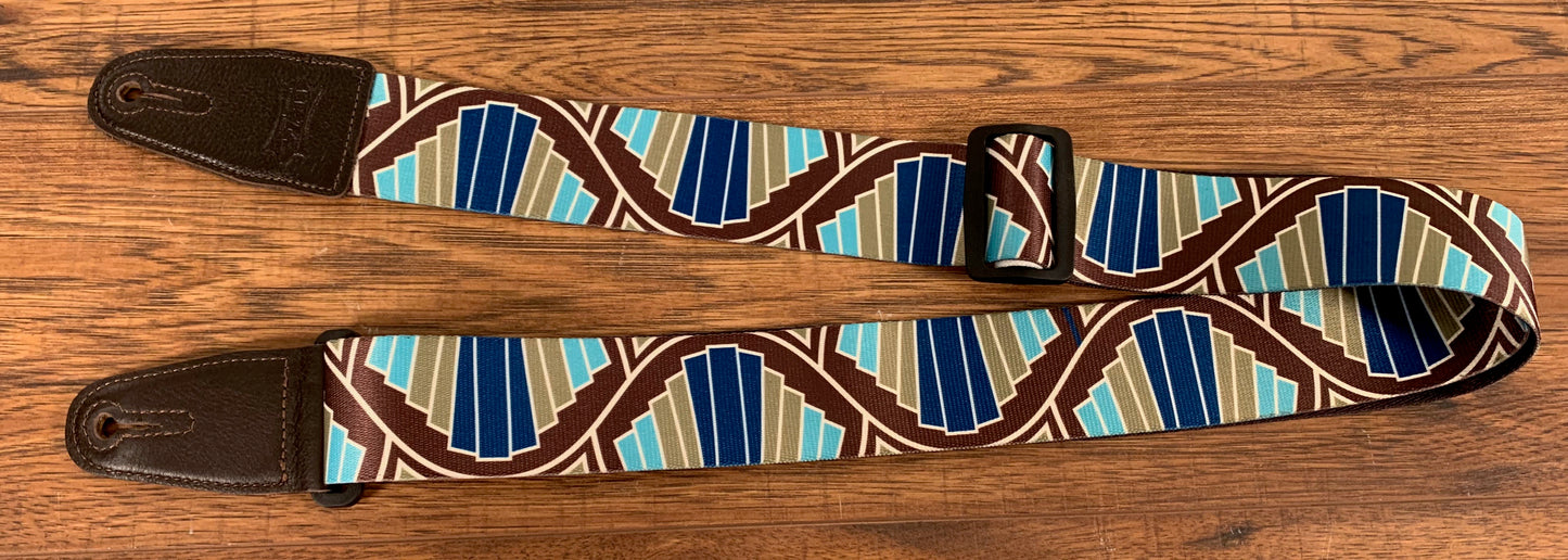 Levy's MP2SLD-006 2" Polyester Sublimation Guitar Strap Brown Blue Green