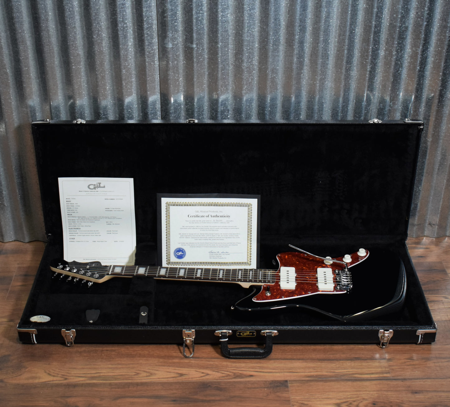 G&L USA Doheny Jet Black Rosewood Satin Neck Guitar & Case #5349