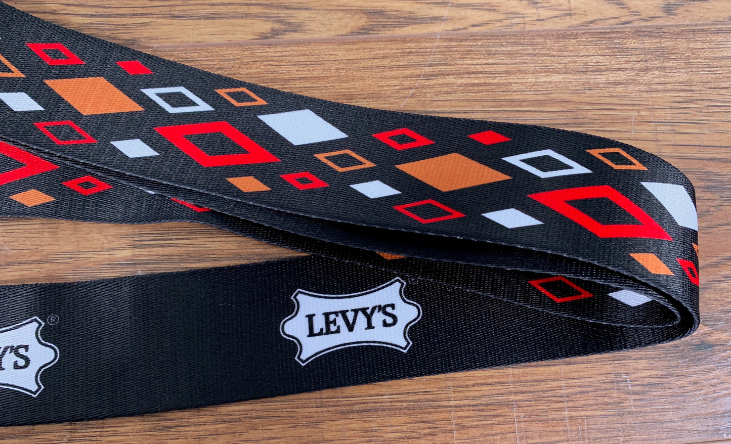 Levy's MP2SLD-009 2" Polyester Sublimation Guitar Strap Diamonds Red Black Orange