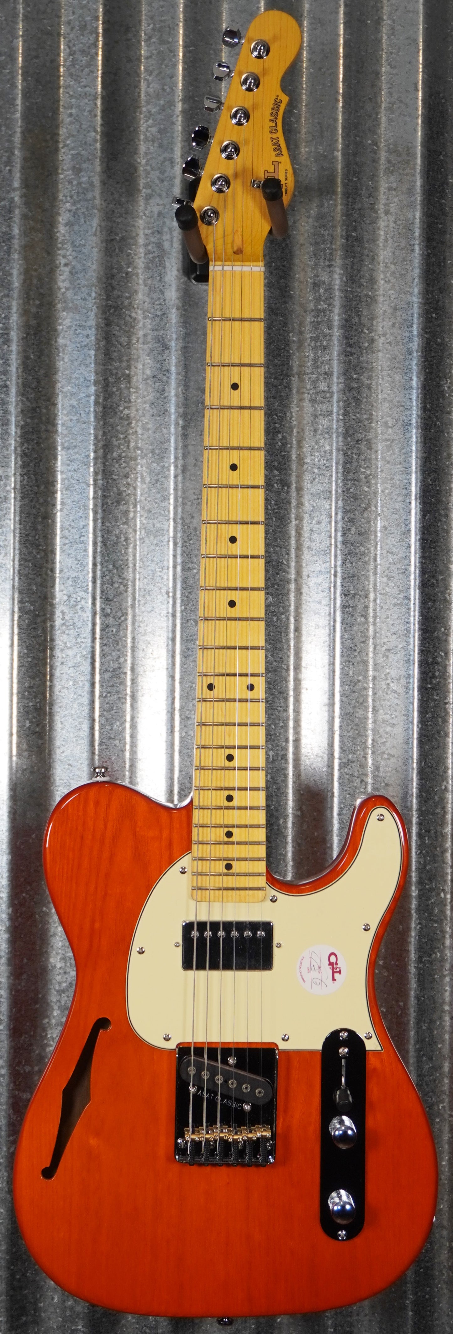 G&L Tribute ASAT Classic Bluesboy Clear Orange Semi Hollow Guitar #0435