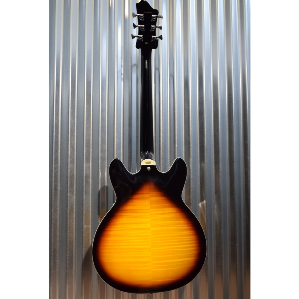 Hagstrom Super VIking SUVIK-TSB Tobacco Sunburst Flame Top Semi-Hollow Guitar #0410