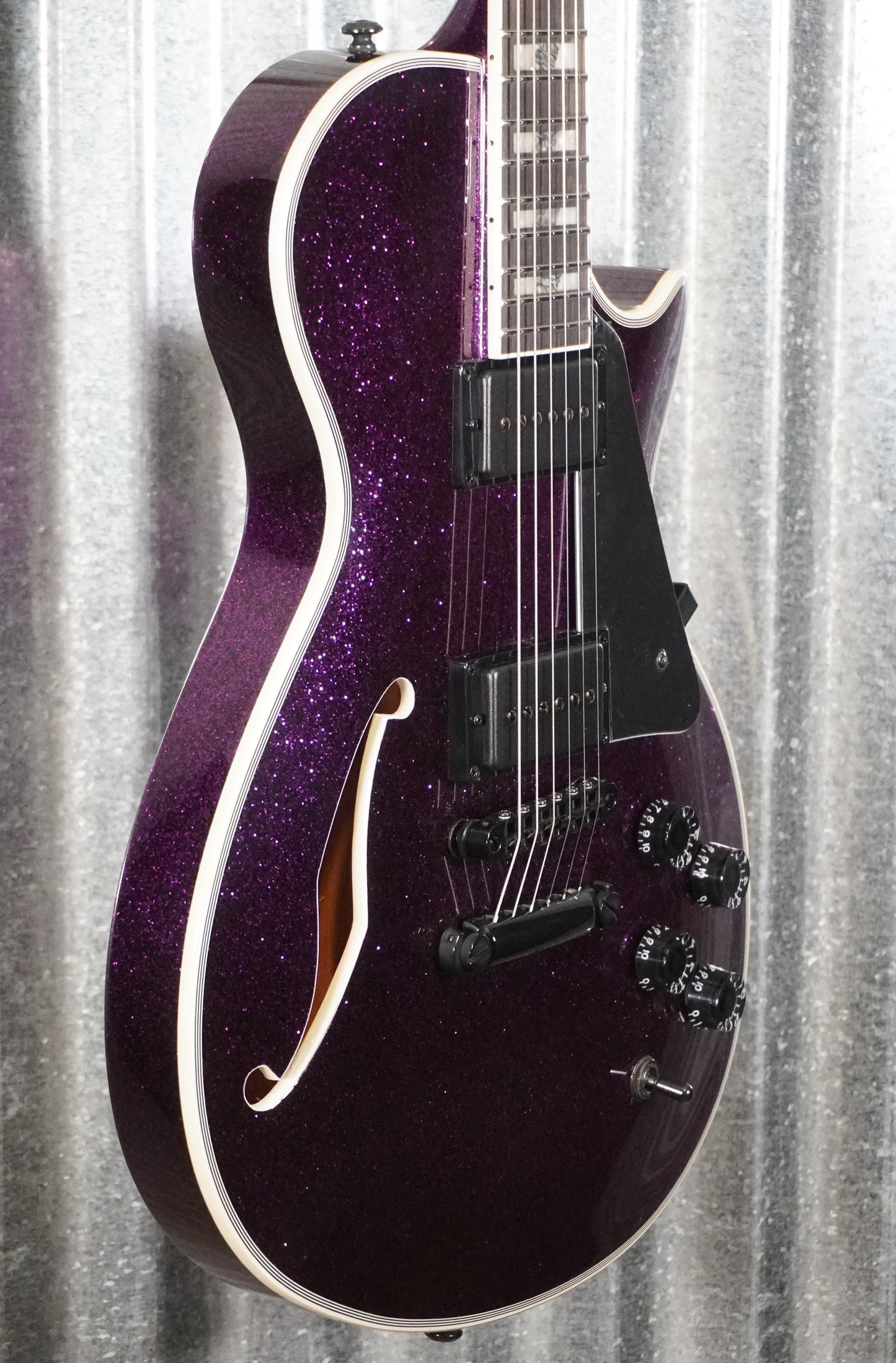 ESP LTD PS-1000 Purple Sparkle Semi Hollow Guitar & Bag XPS1000PSP #1646