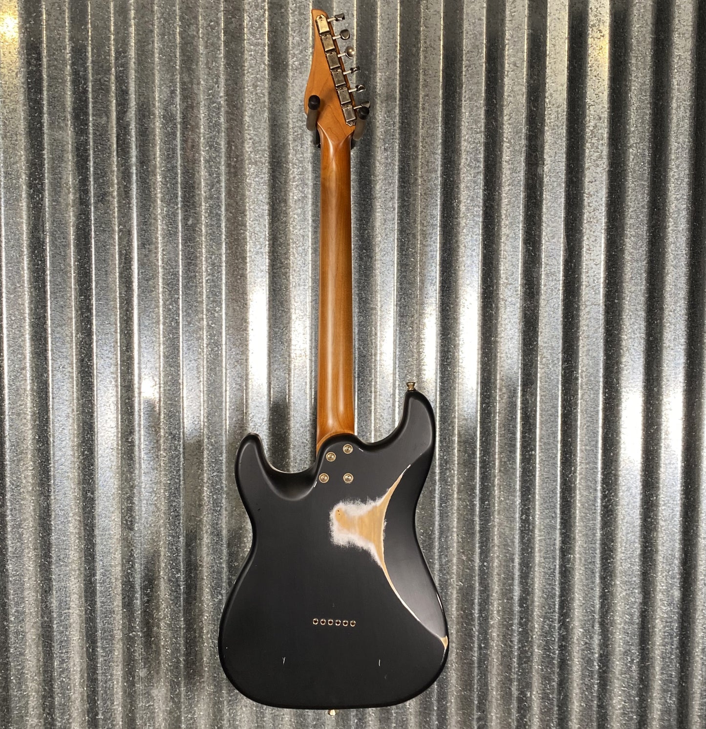 Jet JS800 Relic BK Strat Style Hard Tail Guitar Black Distressed #0004