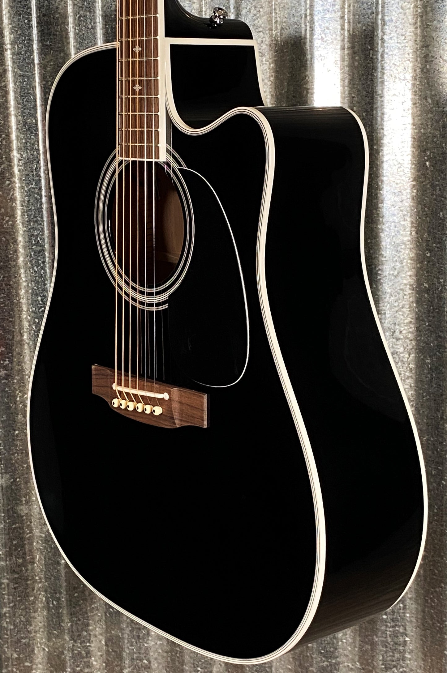 Takamine EF341SC Dreadnaught Acoustic Electric Cutaway Guitar Black & Case #0163