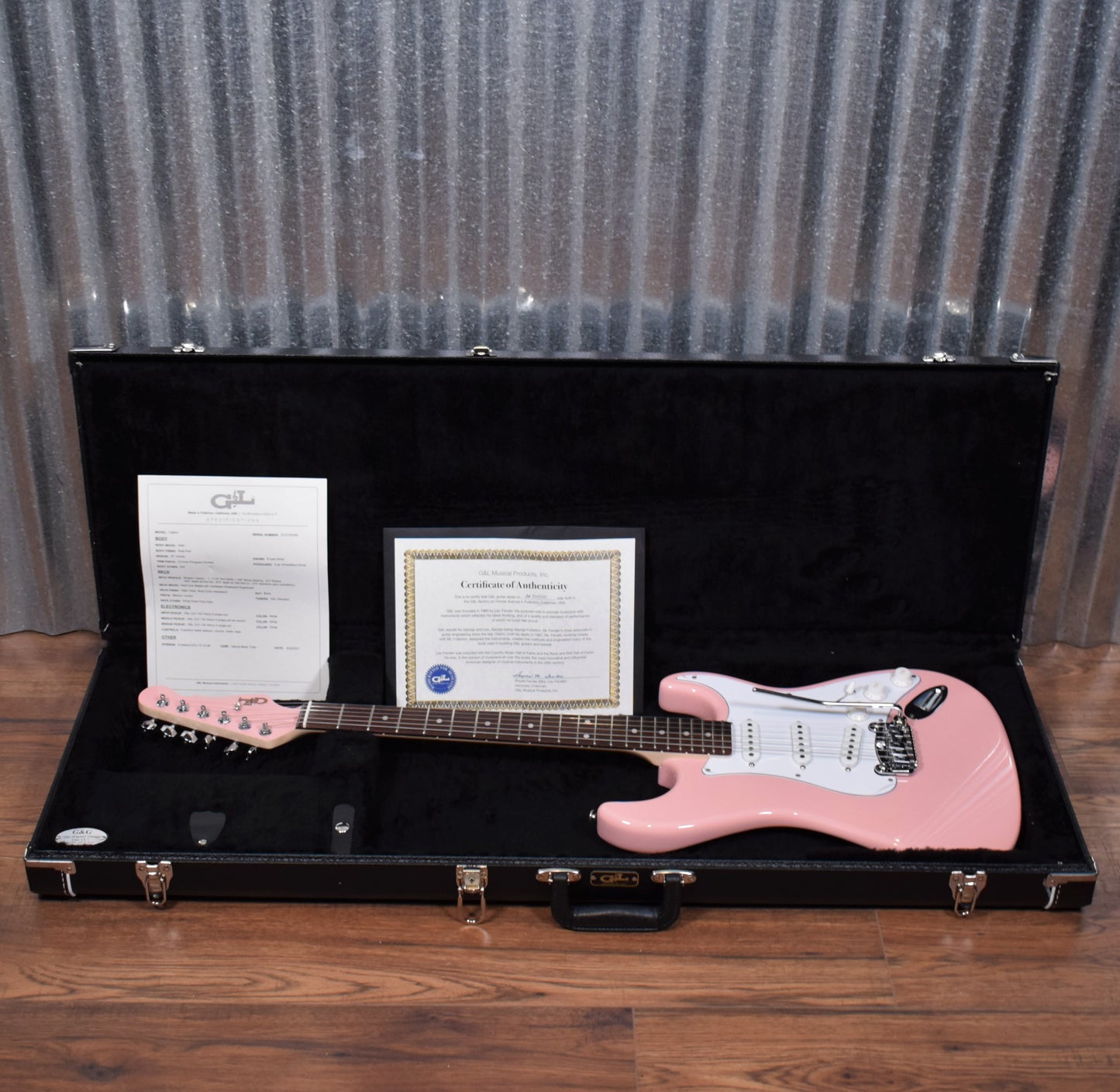 G&L USA Legacy Shell Pink Rosewood Satin Neck Guitar & Case #5350