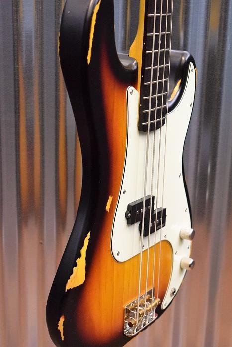 Vintage Icon V4MR Vintage Modern Relic Sunset Sunburst 4 String Bass & Case #304