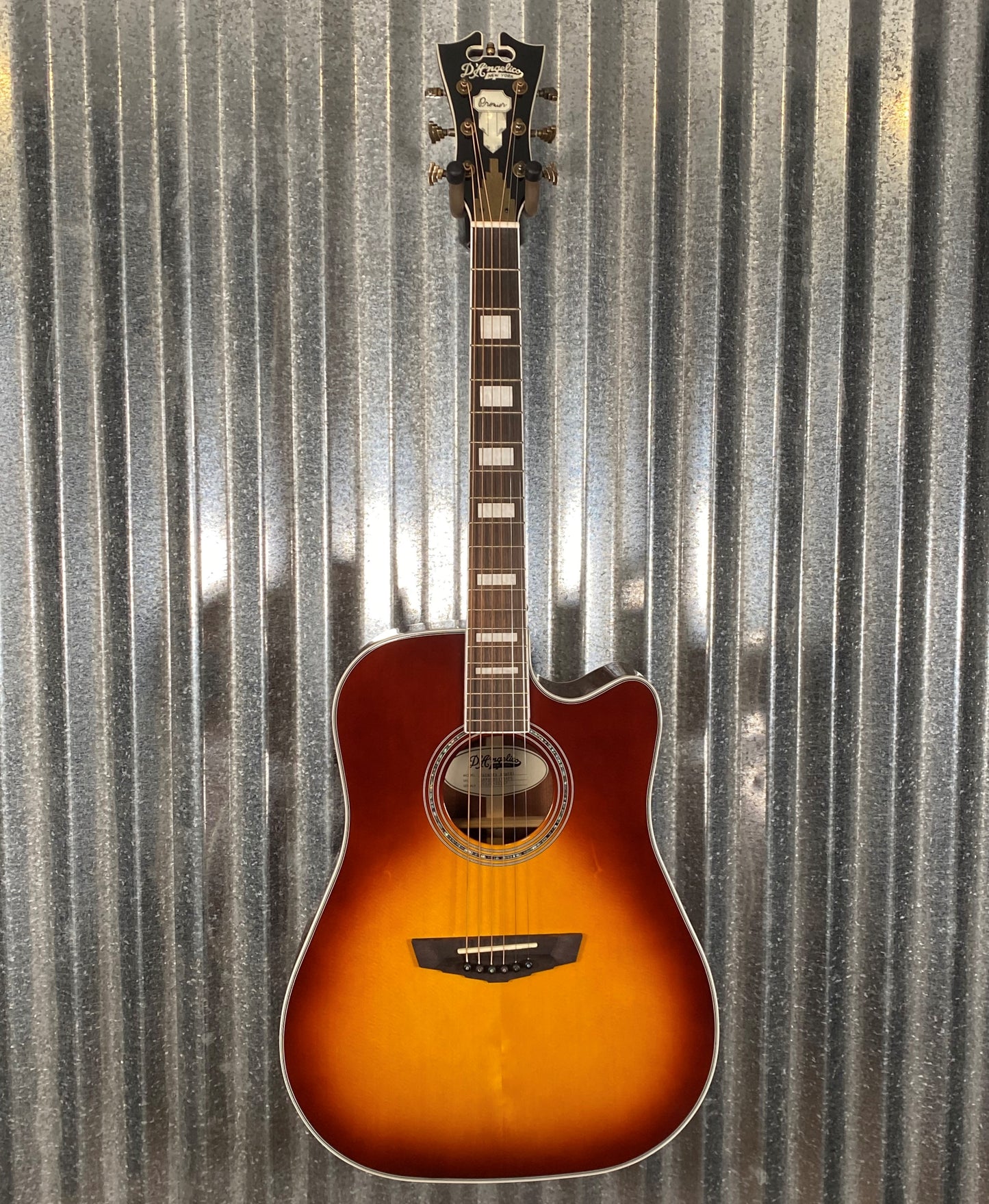 D'Angelico Premier Bowery Dreadnought CE Iced Tea Burst Acoustic Electric Guitar #5267