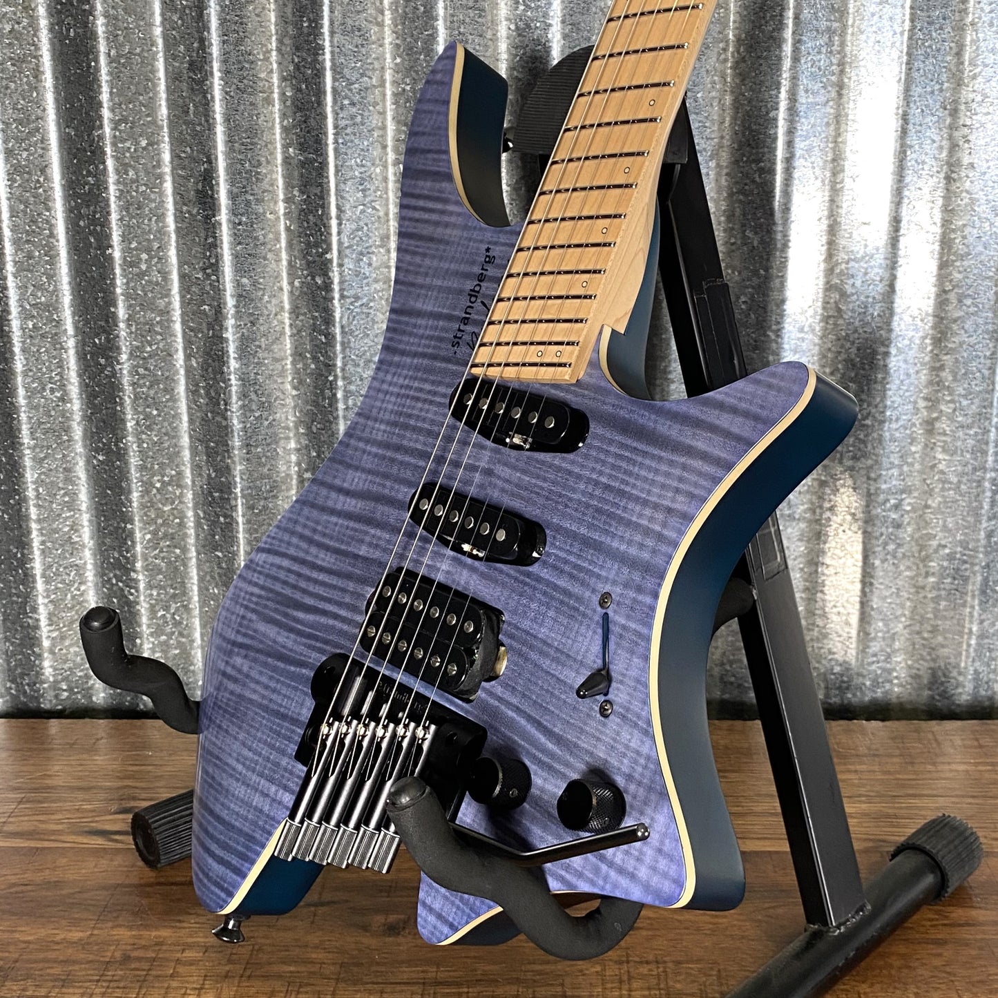 Strandberg Boden Standard NX 6 Tremolo Headless Blue Flame Top Guitar & Bag #2095 Used
