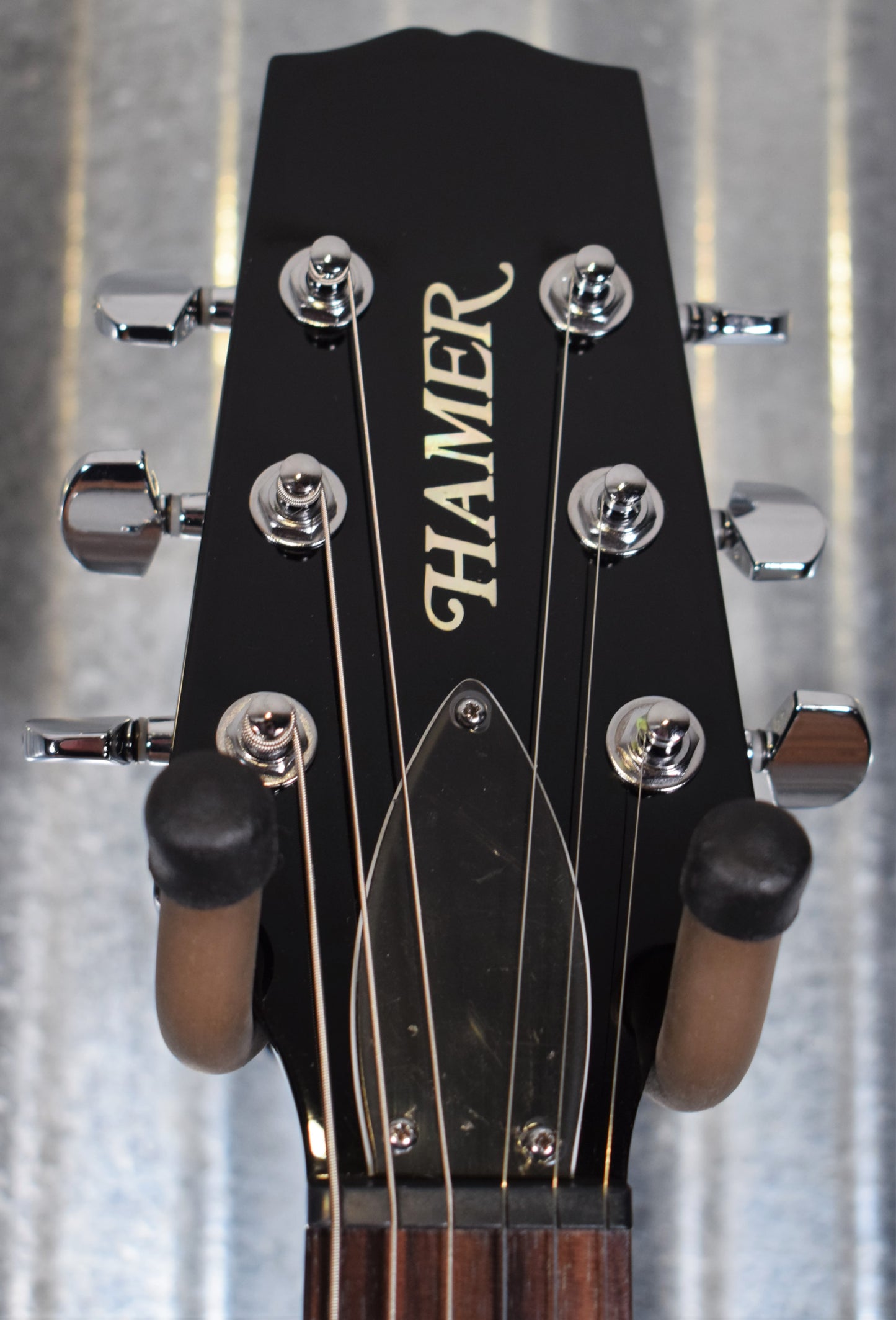 Hamer Archtop Flame Trans Black Double Cut Guitar SATF-TBK #0208