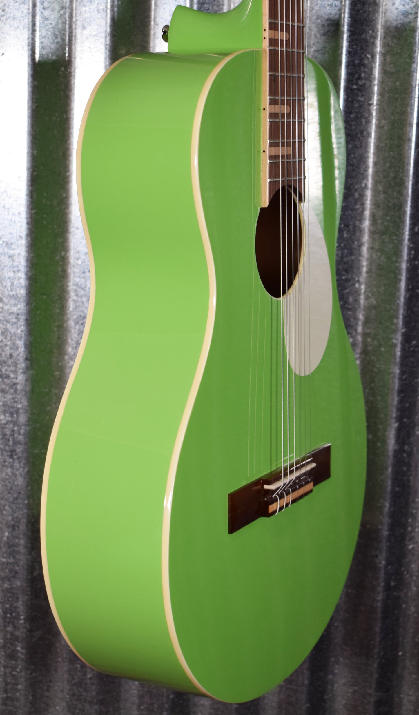 Ortega RGA-GAP Gaucho Nylon String Parlor Guitar Green Apple Guitar & Bag #0011