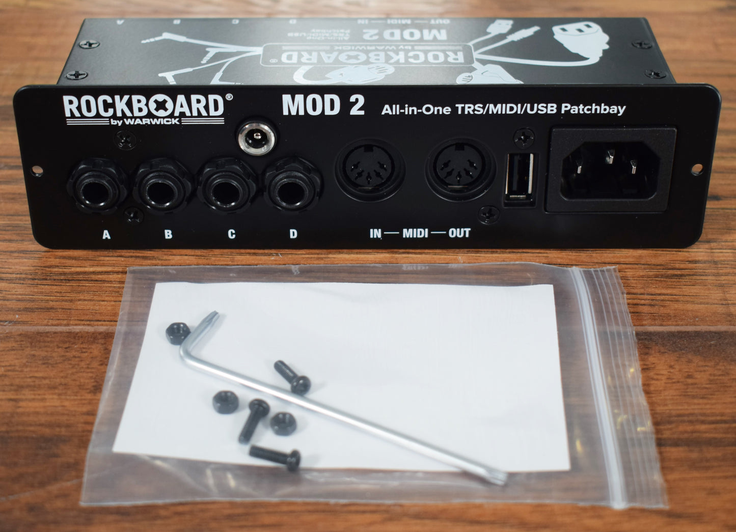 Warwick Rockboard MOD 2 V2 TRS Midi USB Guitar Effect Pedalboard Patchbay Module Black