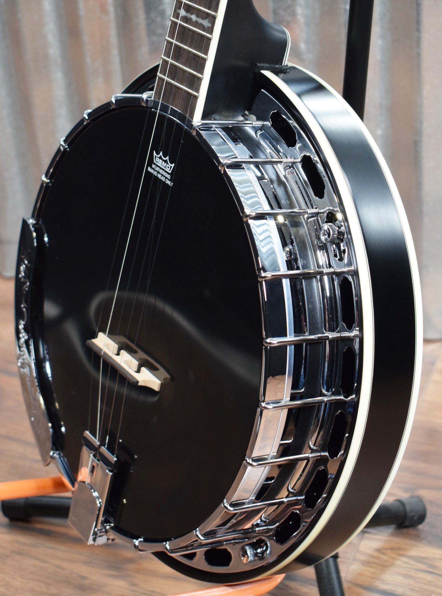 Ortega Guitars Raven OBJ650-SBK 5 String Black Banjo & Bag #0035