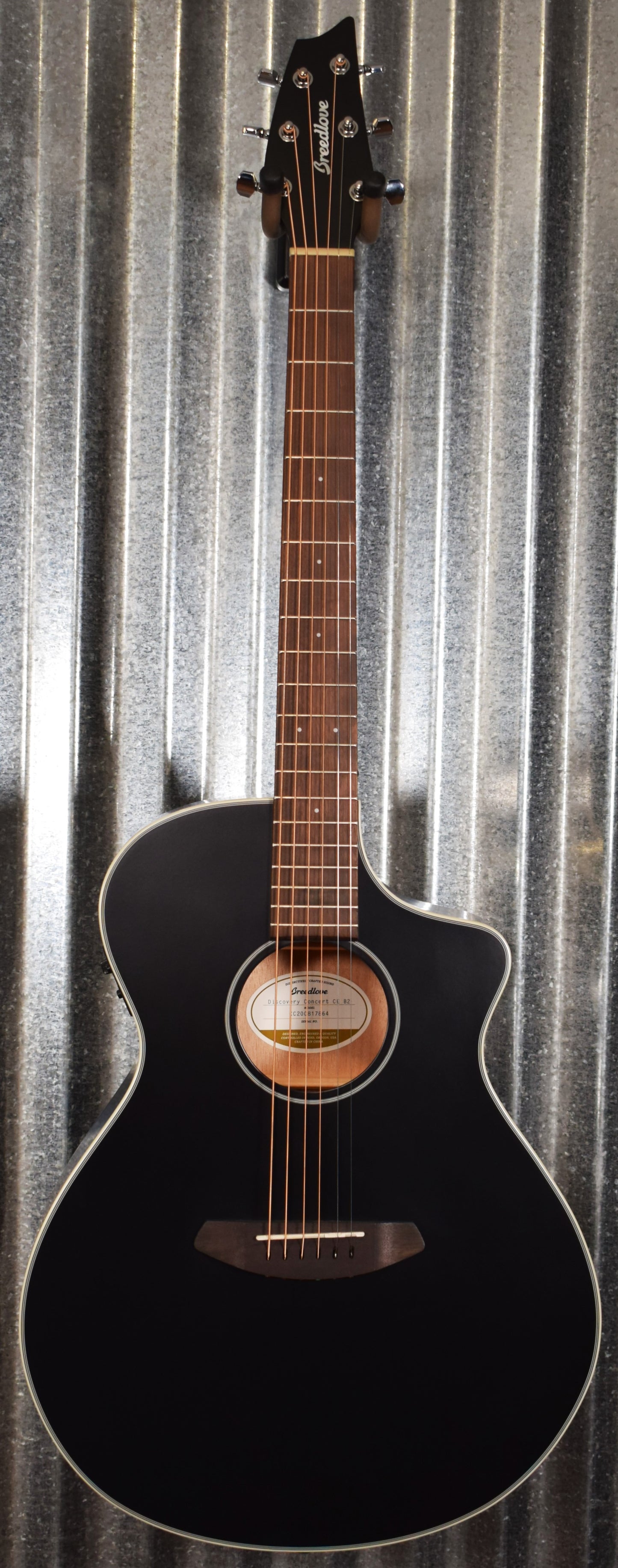 Breedlove Discovery Concert CE Satin Black Acoustic Electric Guitar Blem #7864