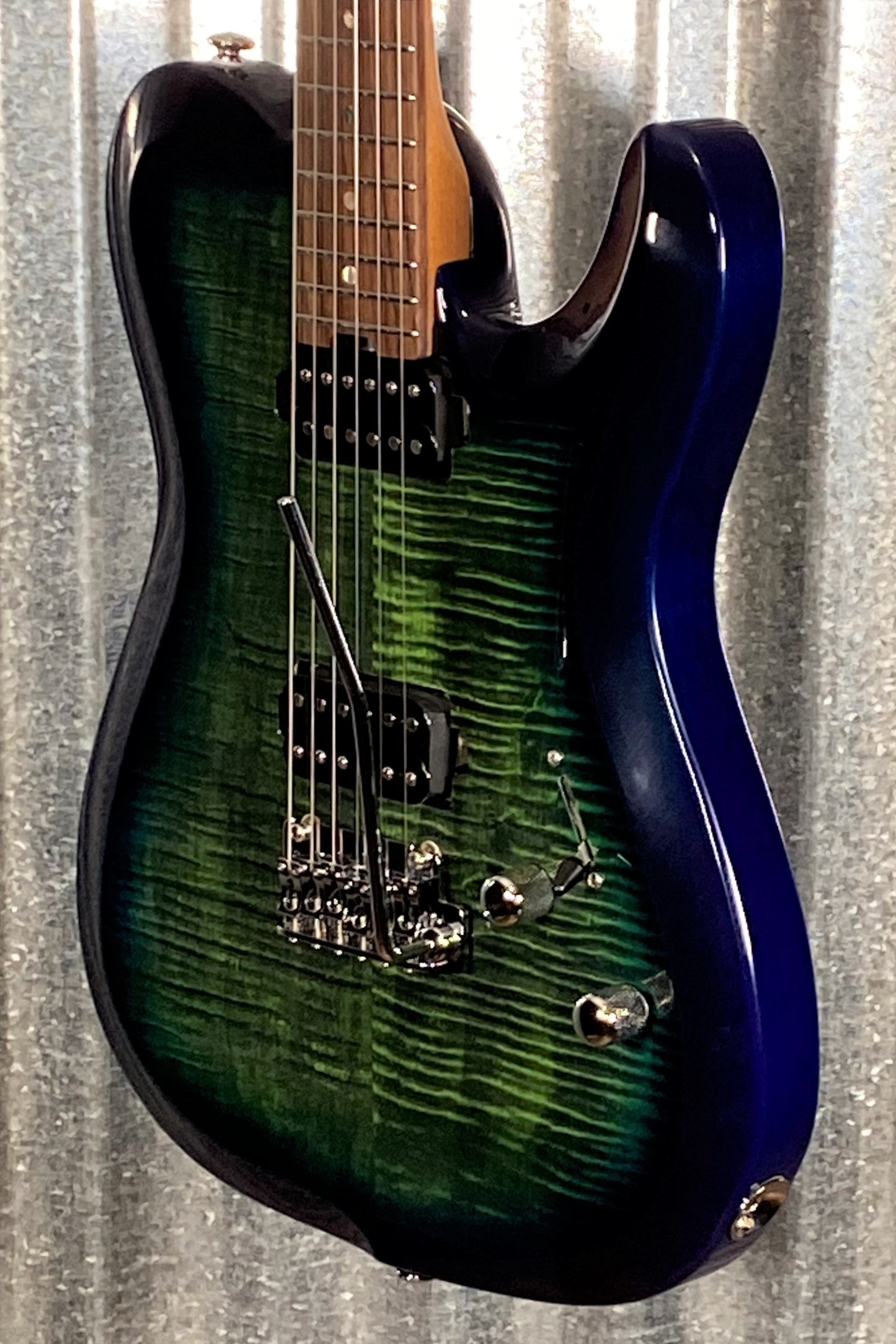 Musi Virgo Fusion Telecaster HH Deluxe Tremolo Greenburst Guitar #5034 Used