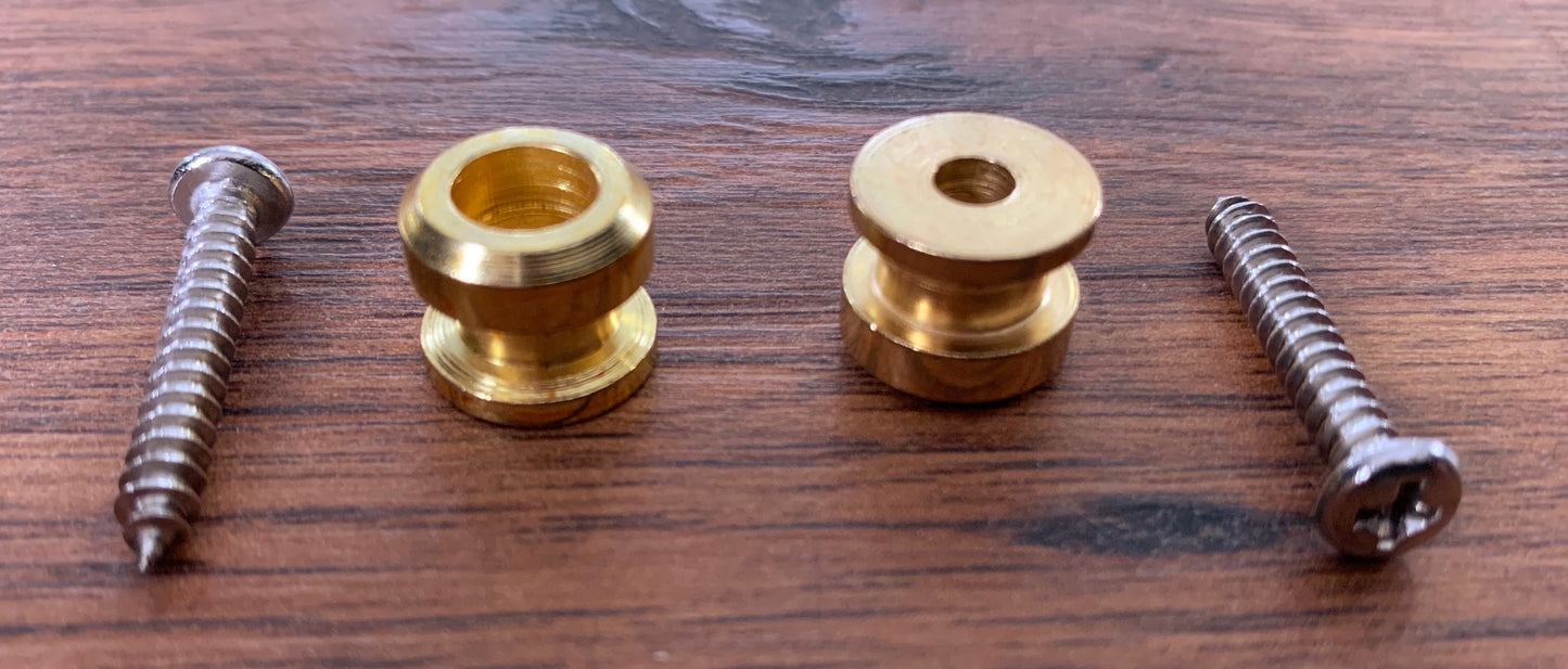 Straplock Guitar & Bass Secure Pin Strap Lock & Button Set Gold