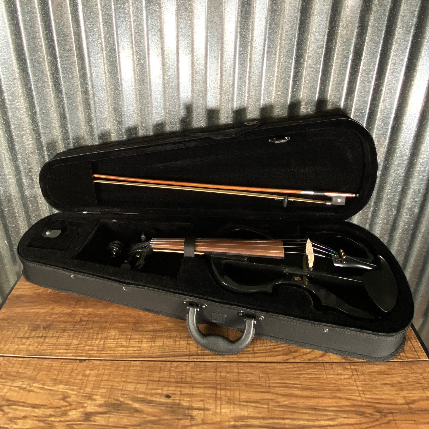 Stagg EVN X 4/4 Metallic Black Electric Violin with Bow & Case #1