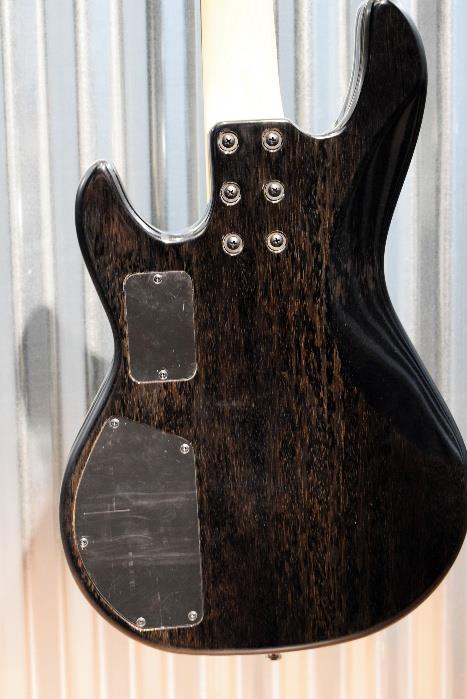 G&L Tribute M-2000 GTS 4 String Carved Flame Top Trans Black Bass #6390