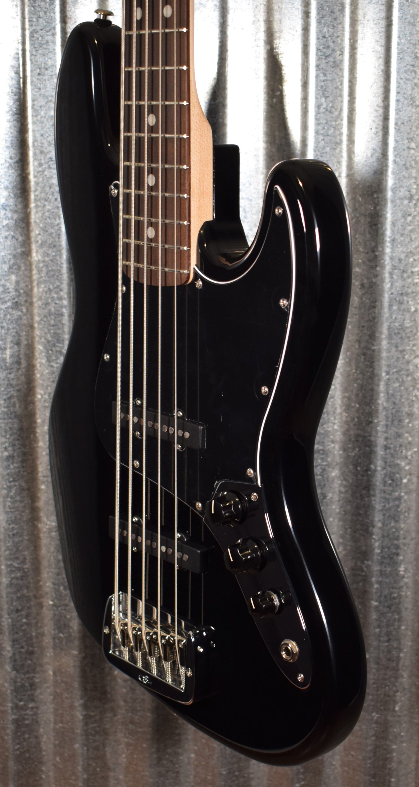 G&L USA JB-5 Jet Black 5 String Jazz Bass Rosewood Satin Neck & Case #6089