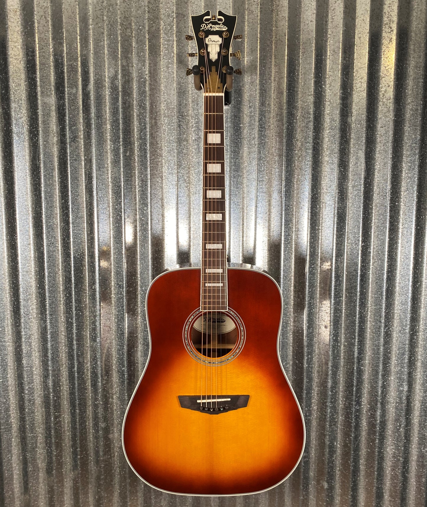 D'Angelico Premier Lexington Dreadnought E Iced Tea Burst Acoustic Electric Guitar #4081