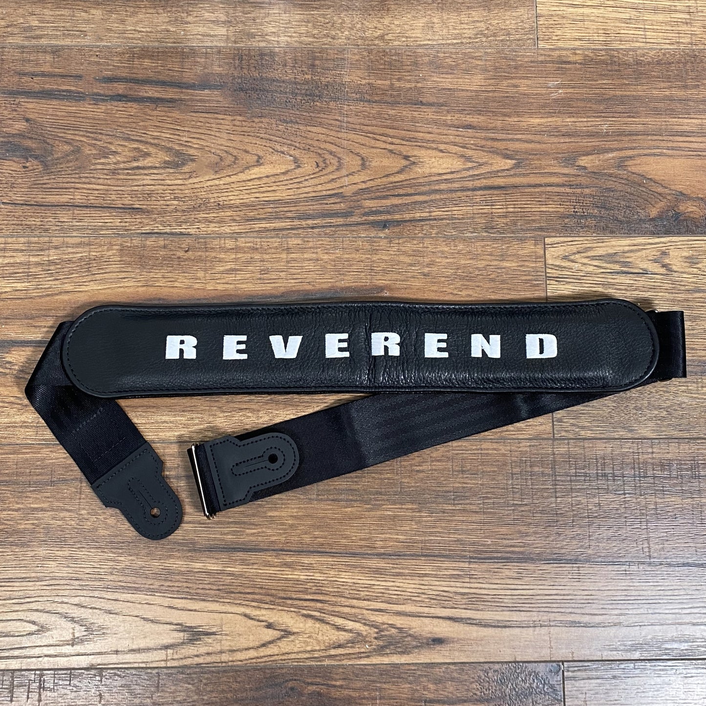 Reverend Padded Leather Guitar Bass Strap Black