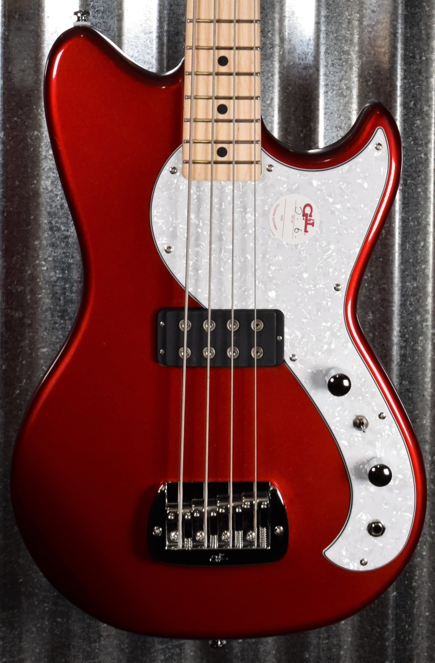 G&L Guitars Tribute Fallout Bass Short Scale 4 String Candy Apple Red #0189