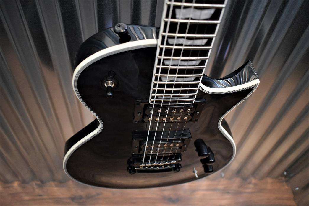 ESP LTD EC-1000 Piezo Bridge Quilt Top See Through Black Guitar & Case #221