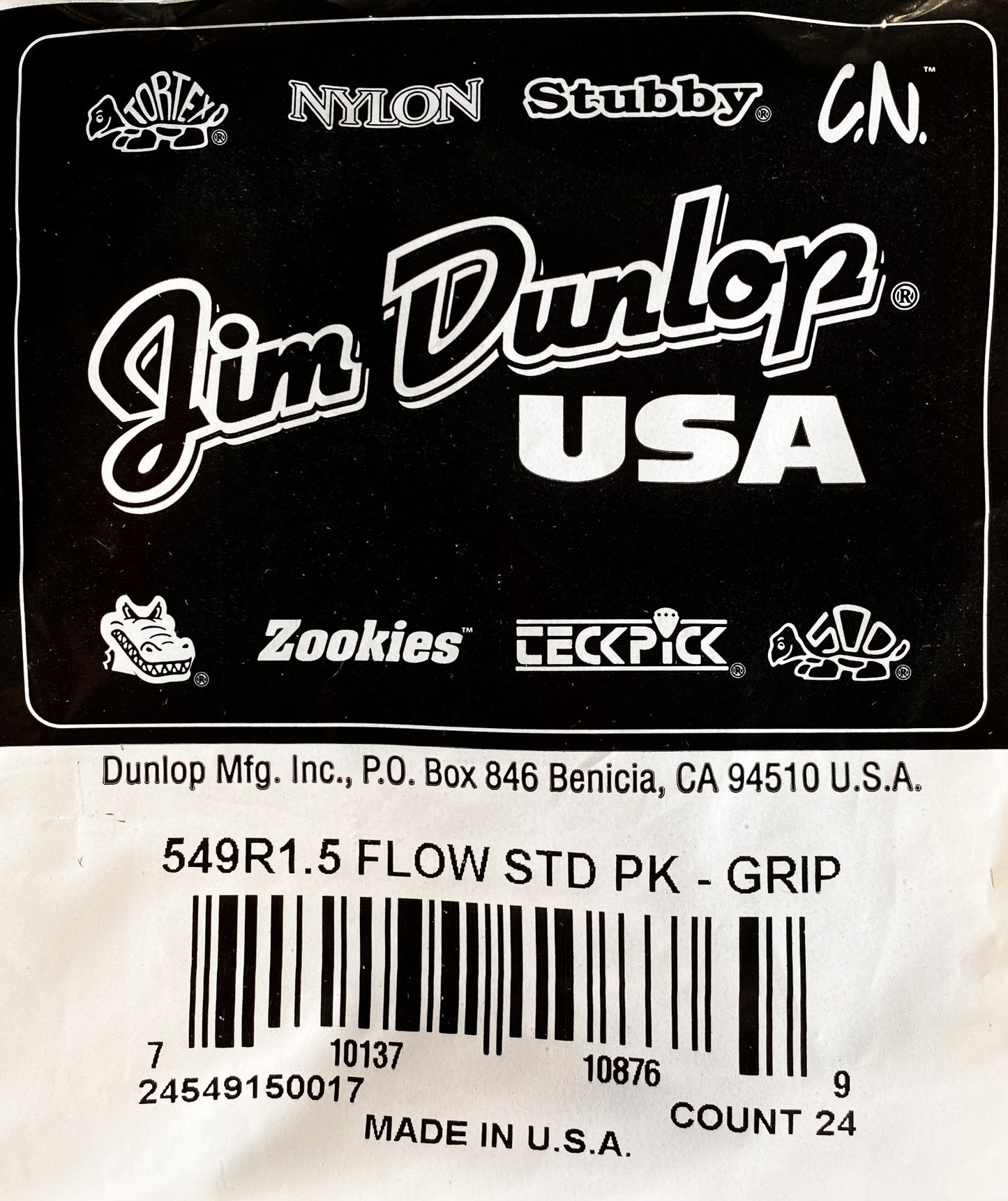 Dunlop 549-150 Flow Standard Grip 1.5mm Bag 24 Count