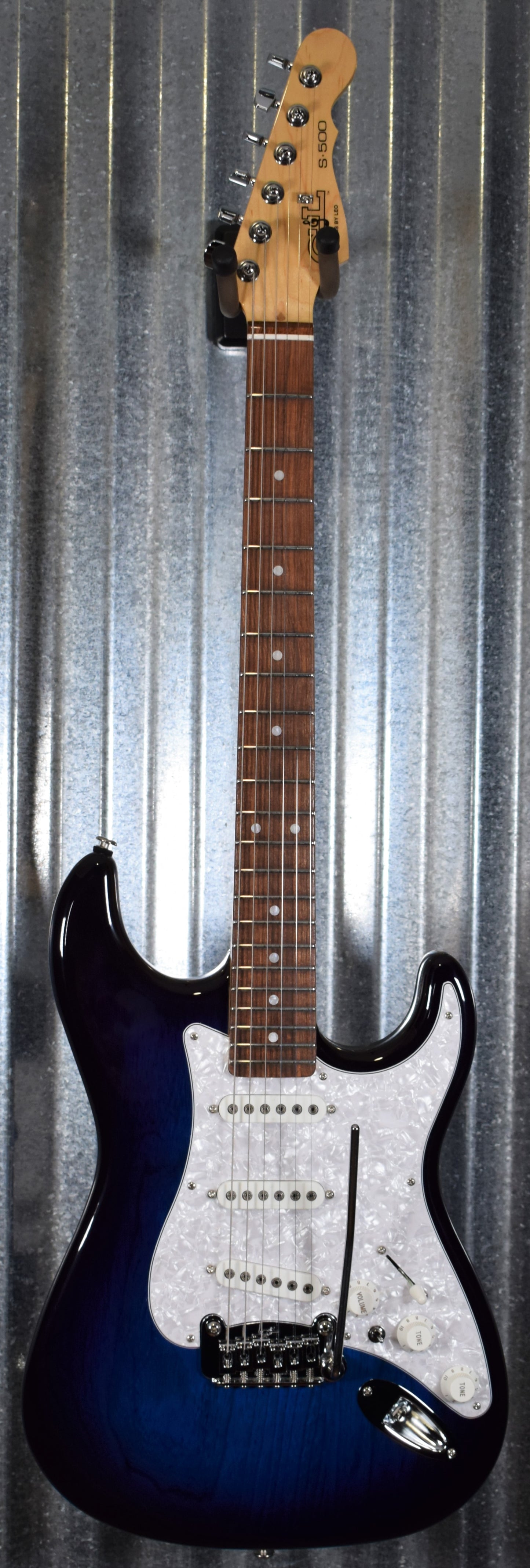 G&L USA Fullerton Deluxe S-500 Blueburst Guitar & Case S500 #5058