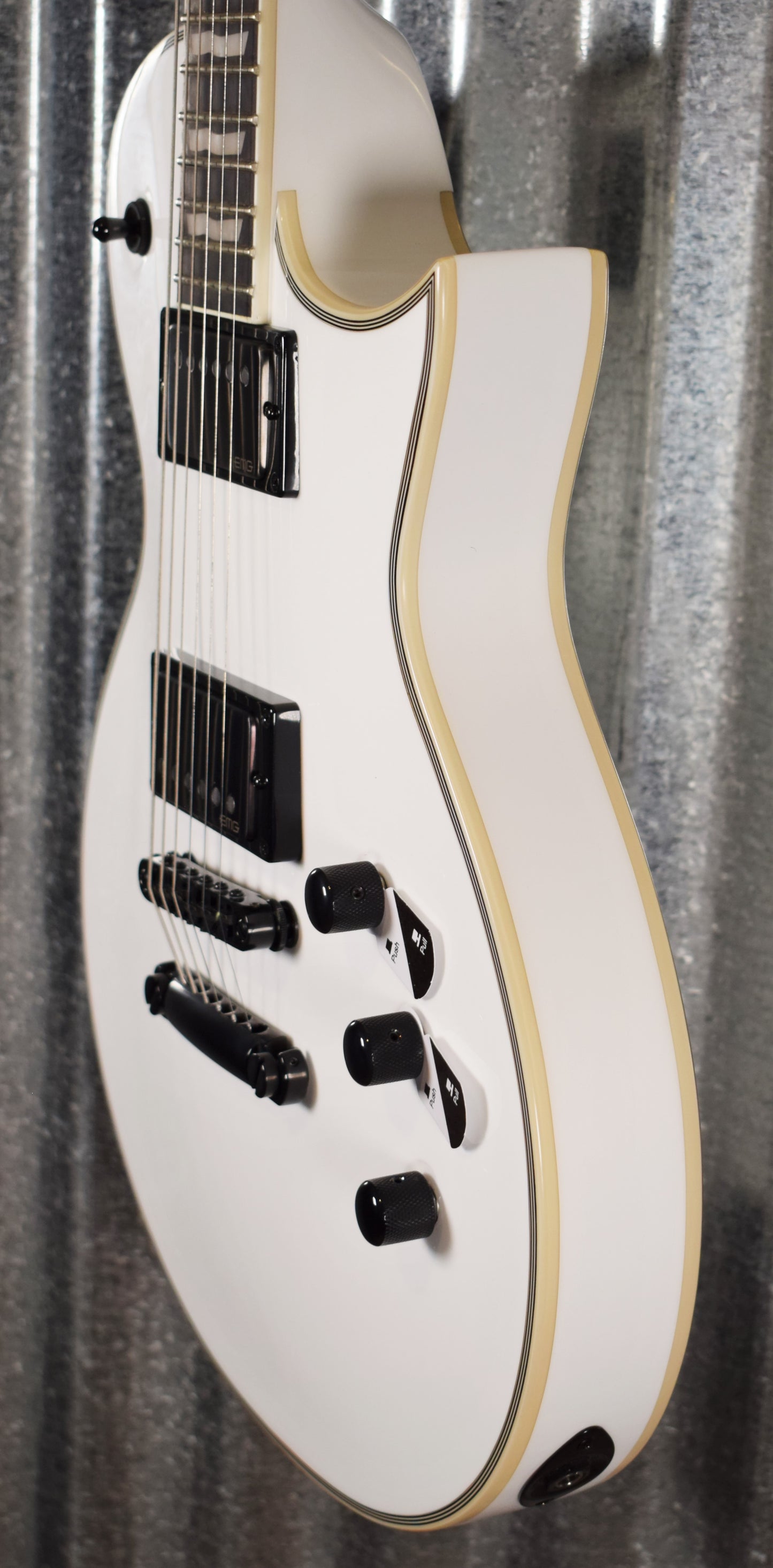 ESP LTD EC-1001T Custom Snow White EMG Guitar EC1001TCTMSW #0414 Demo