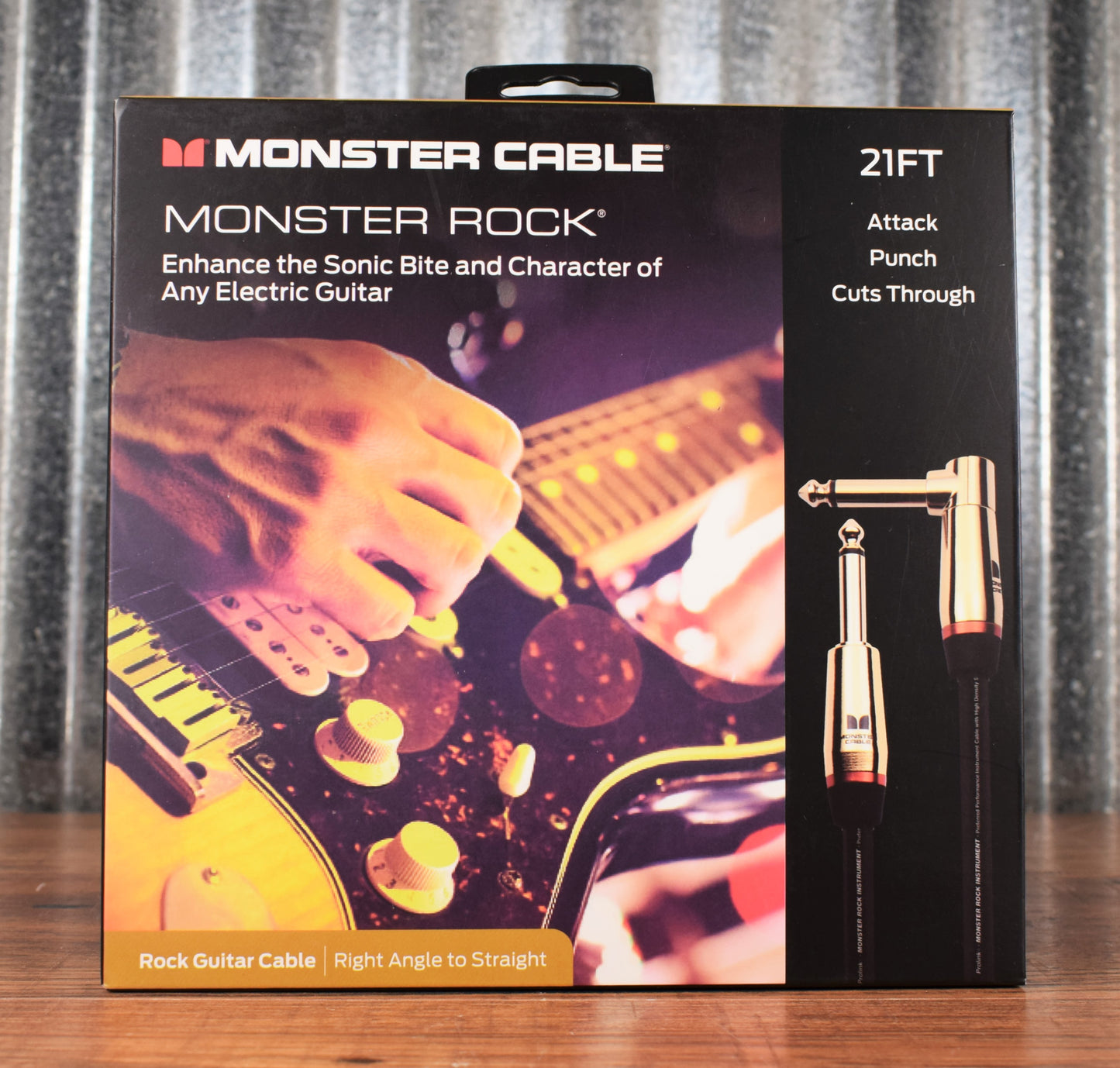 Monster Prolink Rock 1/4" Instrument Cable 21 ft RT Angle-Straight 600543-00