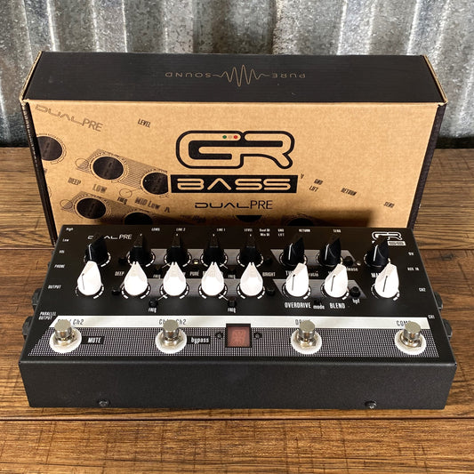 GR Bass DUAL PRE Two Channel Bass Preamp Overdrive Compressor Tuner Effect Pedal