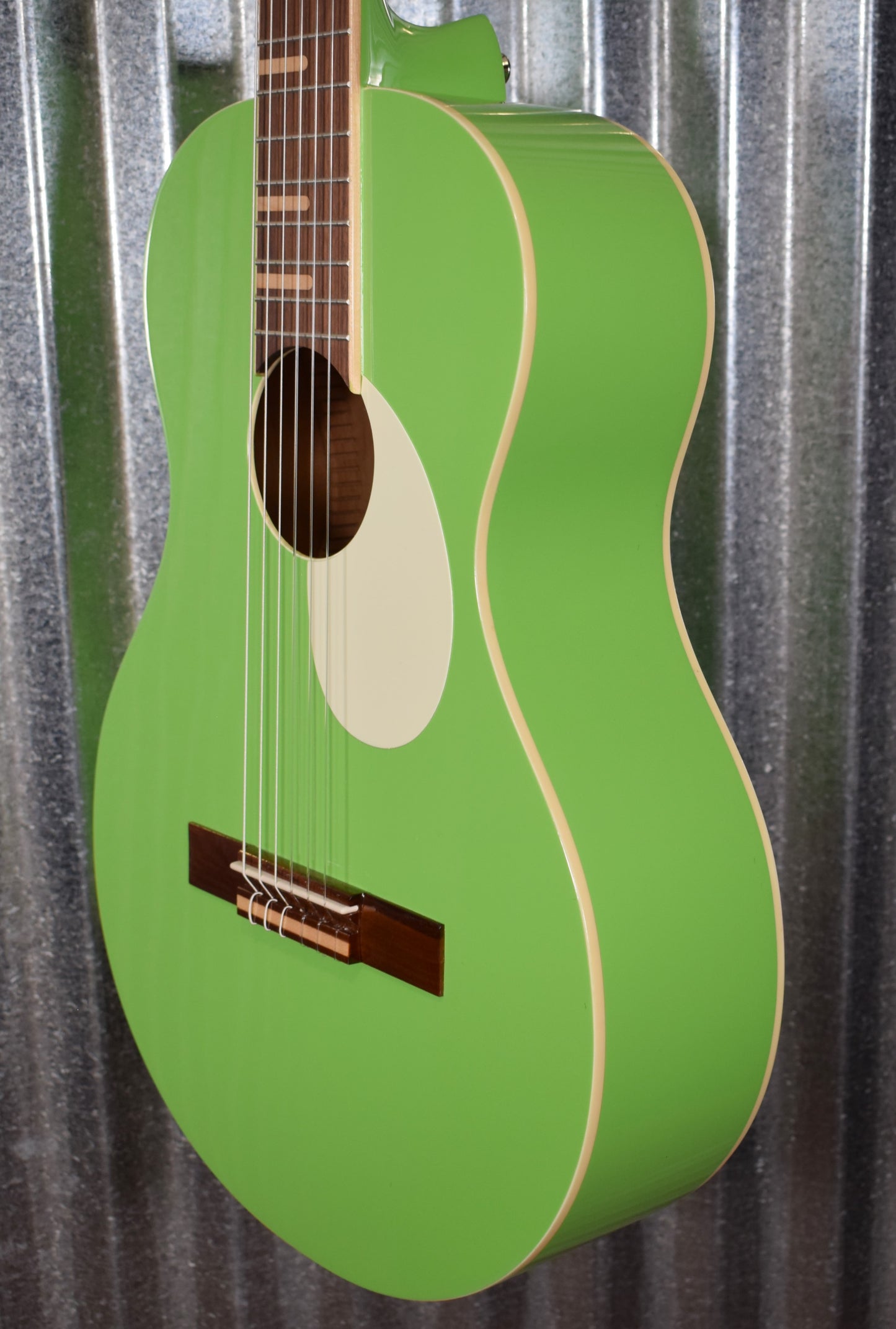 Ortega RGA-GAP Gaucho Acoustic Nylon String Parlor Green Apple Guitar & Bag #0015