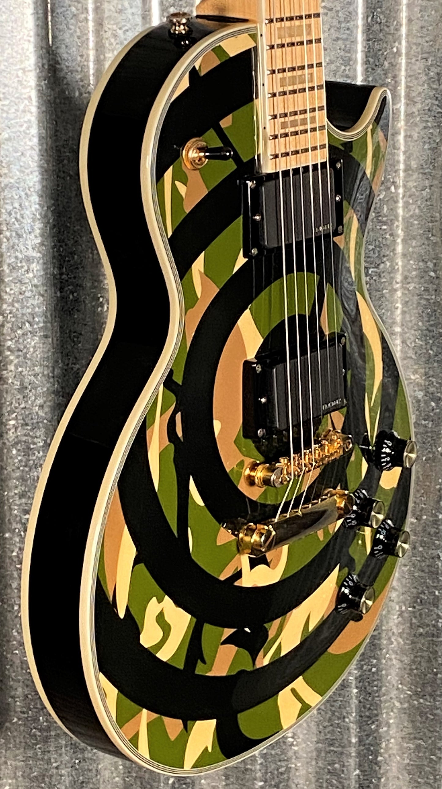Epiphone Zakk Wylde Signature Bullseye Camo Les Paul Custom Guitar & Case #0928 Used