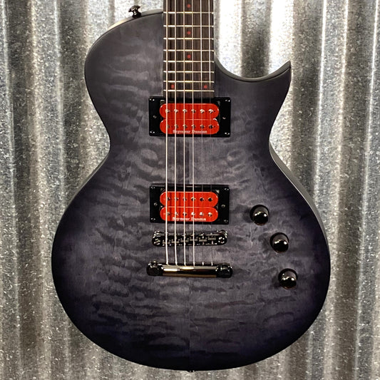 ESP LTD BB-600B Ben Burnley Baritone Quilt Top See Through Black Satin Seymour Duncan Guitar & Case #1385 B Stock