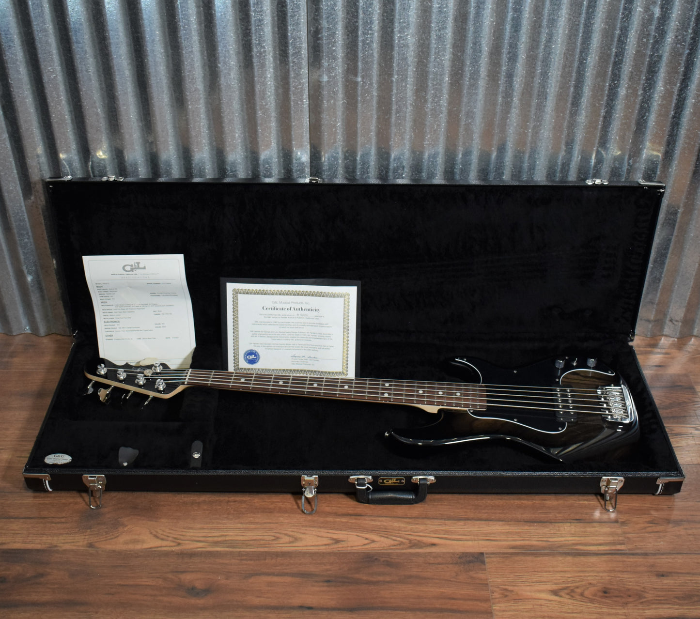 G&L USA Kiloton 5 Blackburst 5 String Bass Rosewood Satin Neck & Case #4042