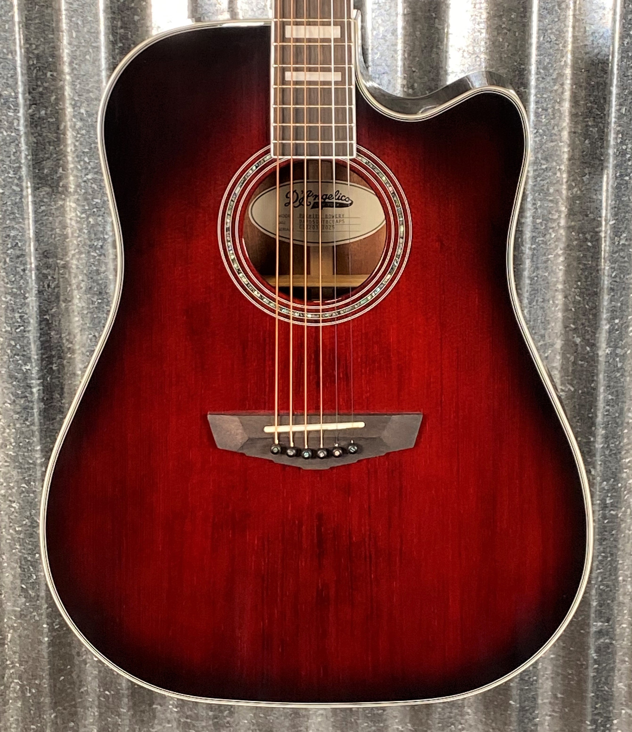 D'Angelico Premier Bowery Dreadnought CE Trans Black Cherry