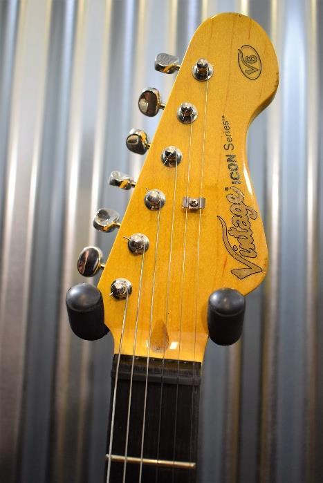 Vintage Icon V6MRLB SSS Relic Distressed Laguna Blue Wilkinson Guitar #25