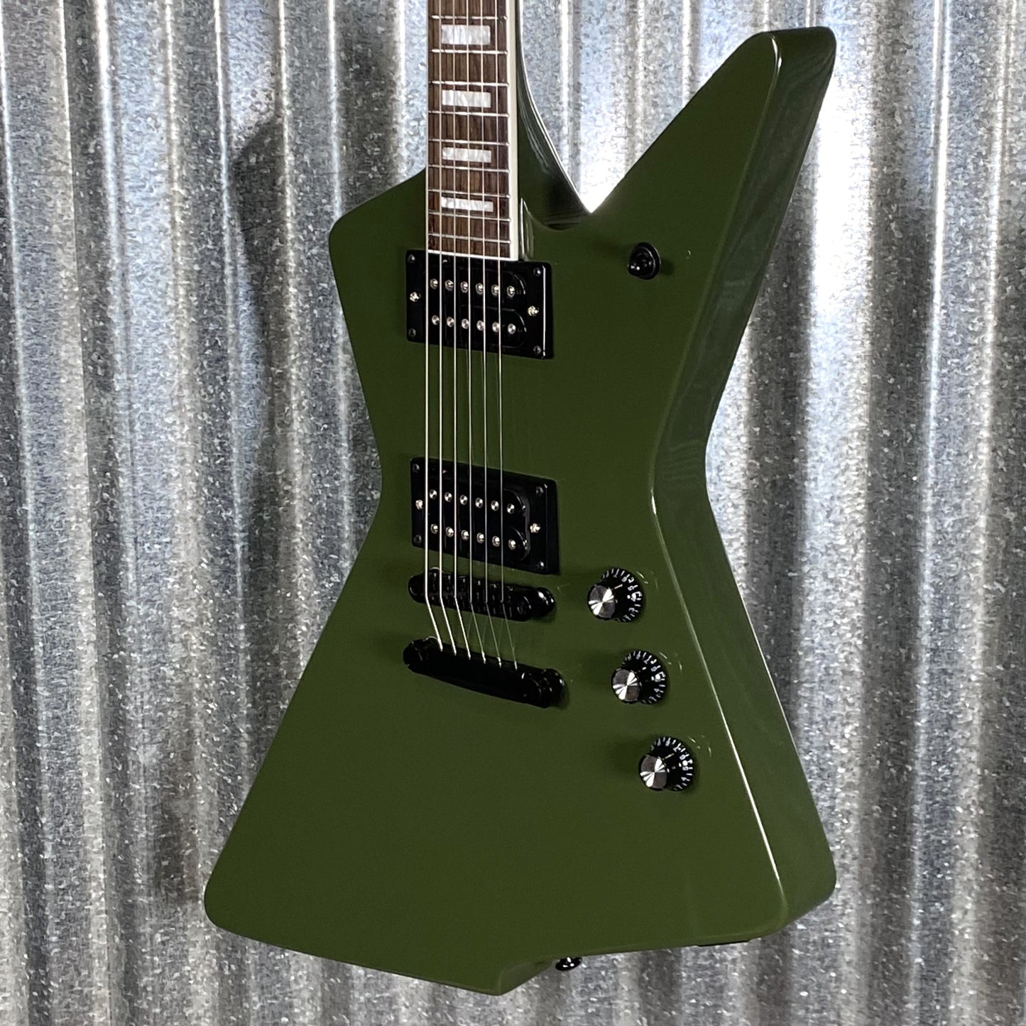 Westcreek Revenge Explorer Army Green Guitar #0266 Used