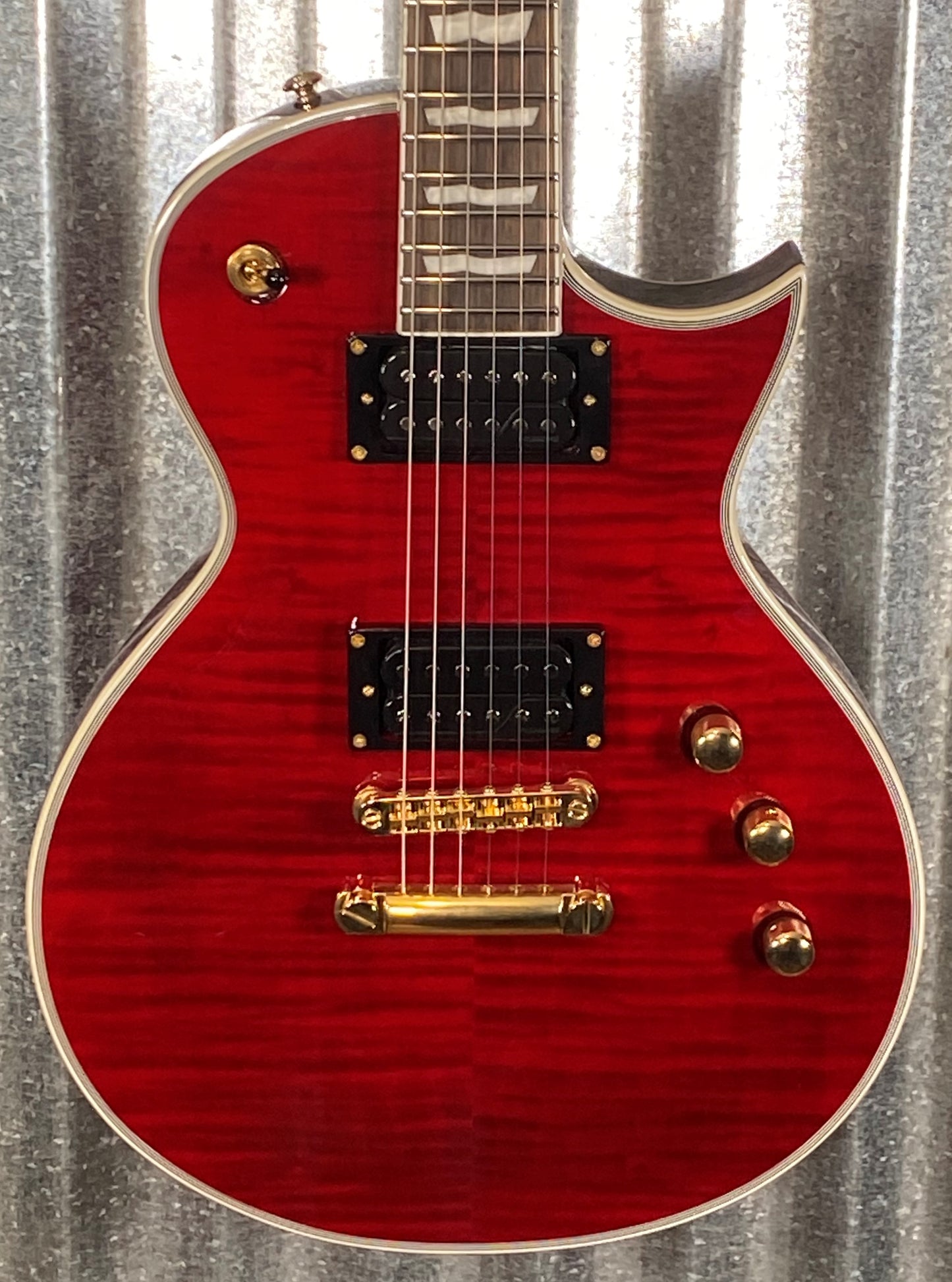 ESP LTD EC-1000T CTM Eclipse Fishman See Thru Black Cherry Guitar & Bag LEC1000TCTMFMSTBC #2774 Used