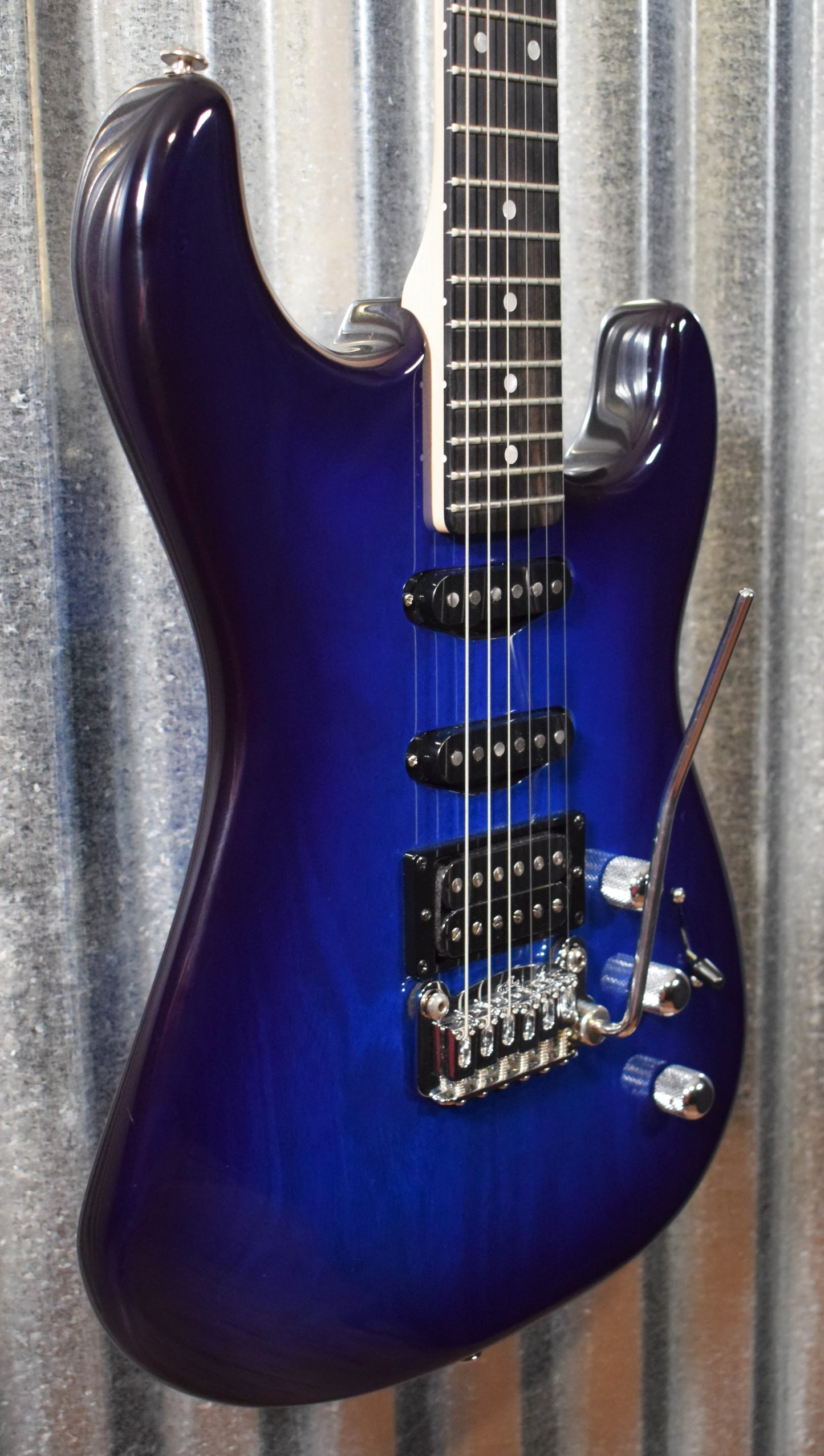 G&L Guitars USA Legacy HSS RMC Blueburst Electric Guitar & Case #8139 Demo